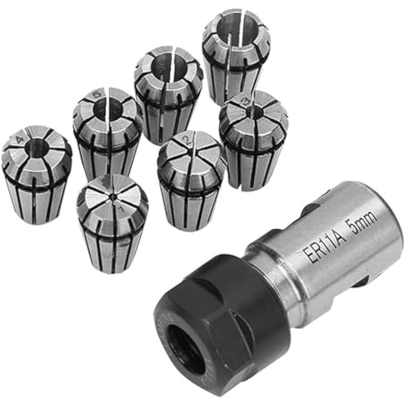 Versatile Motor Shaft Holder Extension Rod - for Boring, Milling, and CNC - 7PCS ER11 5mm Spring Collet Set - Image 5